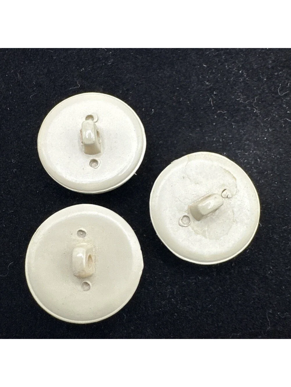 Set of Three Vintage Aran Football Buttons Cream 1”